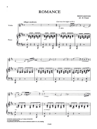 Romance from The Gadfly - Violin - CHOSTAKOVITCH - Partition - Violon